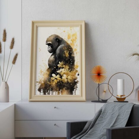 Multicolor-Gorilla-Framed-Canvas-Wall-Arts (3)